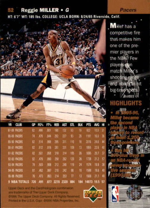 1996/1997 Upper Deck Basketball Part 1 Main Set Cards #1 to #180 - Picture 81 of 267