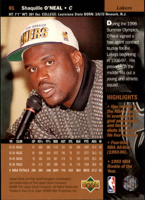 1996/1997 Upper Deck Basketball Part 1 Main Set Cards #1 to #180 - Picture 97 of 267