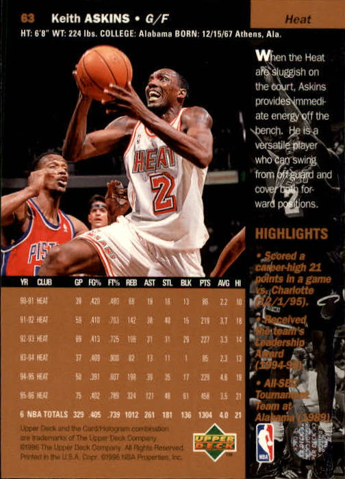 1996/1997 Upper Deck Basketball Part 1 Main Set Cards #1 to #180 - Picture 101 of 267