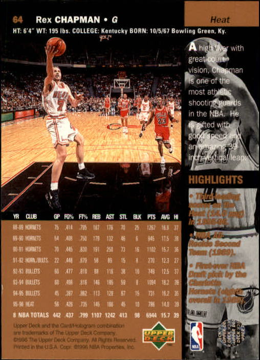 1996/1997 Upper Deck Basketball Part 1 Main Set Cards #1 to #180 - Picture 103 of 267