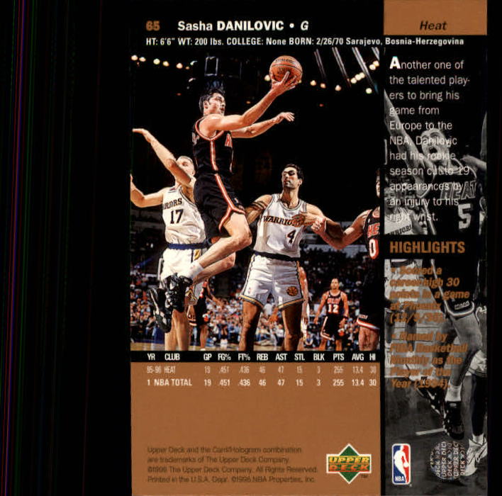 1996/1997 Upper Deck Basketball Part 1 Main Set Cards #1 to #180 - Picture 105 of 267