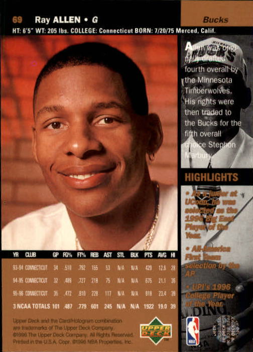1996/1997 Upper Deck Basketball Part 1 Main Set Cards #1 to #180 - Picture 111 of 267