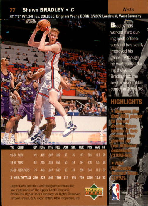 1996/1997 Upper Deck Basketball Part 1 Main Set Cards #1 to #180 - Picture 121 of 267