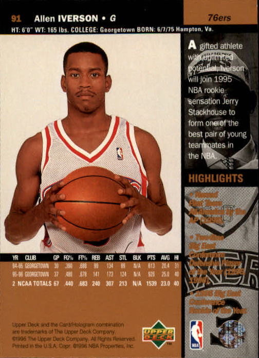 1996/1997 Upper Deck Basketball Part 1 Main Set Cards #1 to #180 - Picture 141 of 267