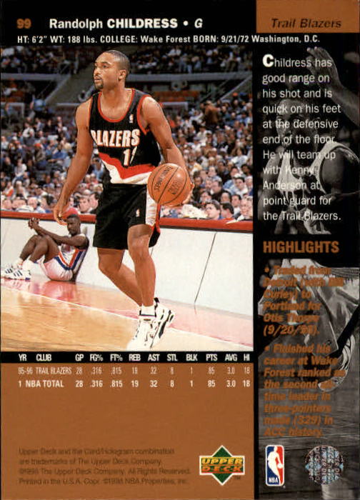 1996/1997 Upper Deck Basketball Part 1 Main Set Cards #1 to #180 - Picture 151 of 267