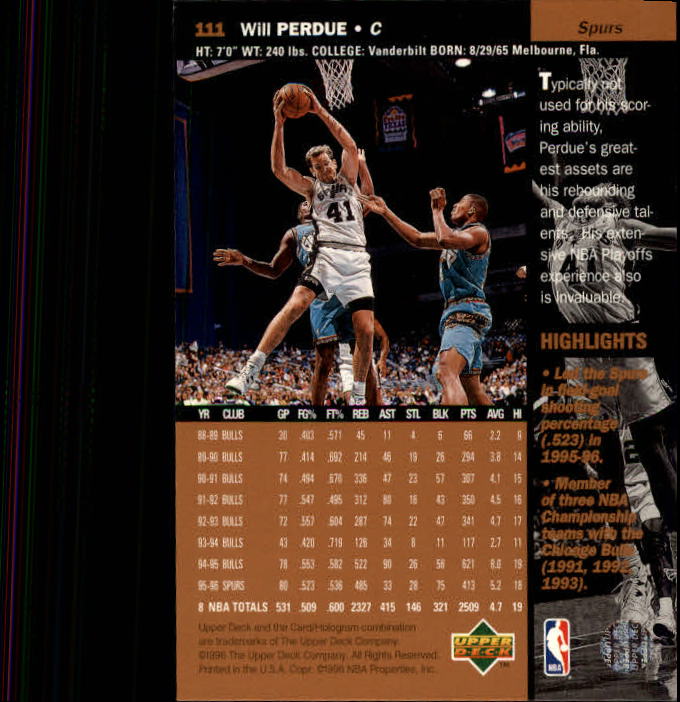 1996/1997 Upper Deck Basketball Part 1 Main Set Cards #1 to #180 - Picture 171 of 267