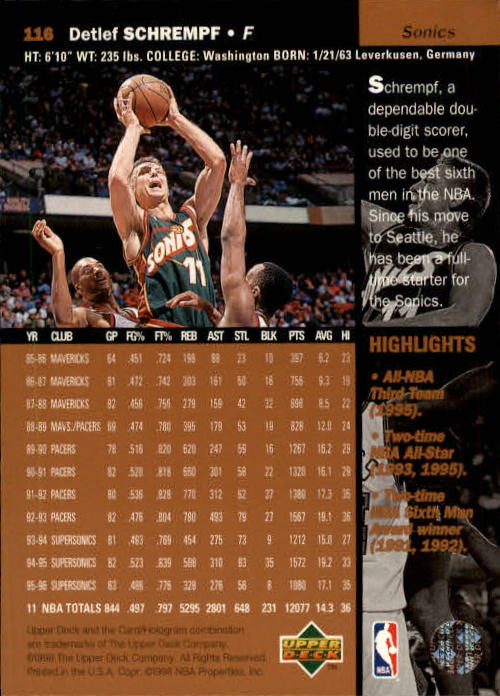 1996/1997 Upper Deck Basketball Part 1 Main Set Cards #1 to #180 - Picture 181 of 267