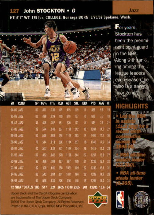 1996/1997 Upper Deck Basketball Part 1 Main Set Cards #1 to #180 - Picture 197 of 267
