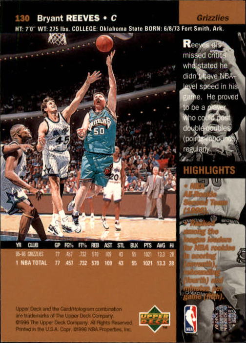 1996/1997 Upper Deck Basketball Part 1 Main Set Cards #1 to #180 - Picture 201 of 267