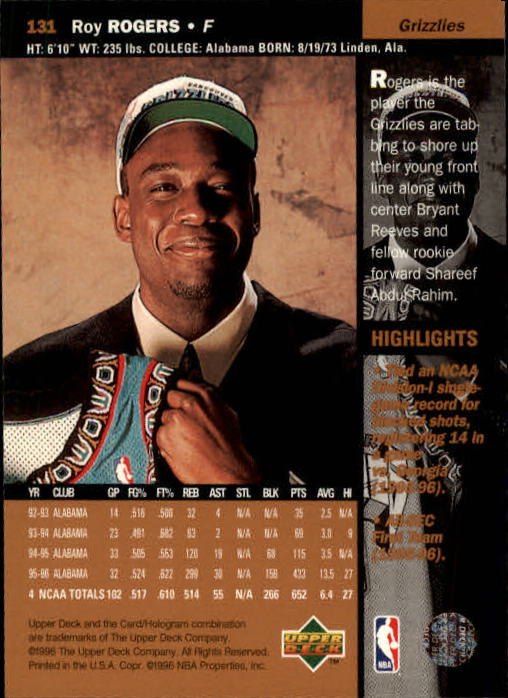 1996/1997 Upper Deck Basketball Part 1 Main Set Cards #1 to #180 - Picture 203 of 267