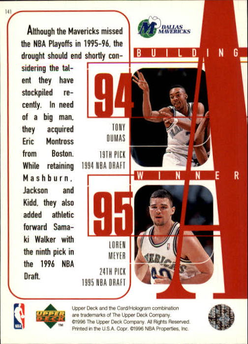 1996/1997 Upper Deck Basketball Part 1 Main Set Cards #1 to #180 - Picture 213 of 267