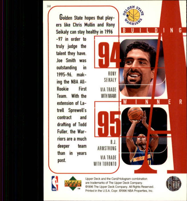 1996/1997 Upper Deck Basketball Part 1 Main Set Cards #1 to #180 - Picture 217 of 267
