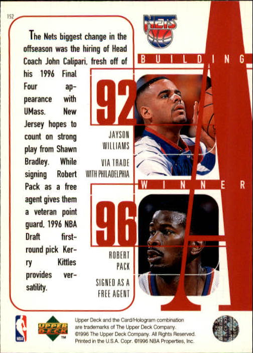 1996/1997 Upper Deck Basketball Part 1 Main Set Cards #1 to #180 - Picture 225 of 267