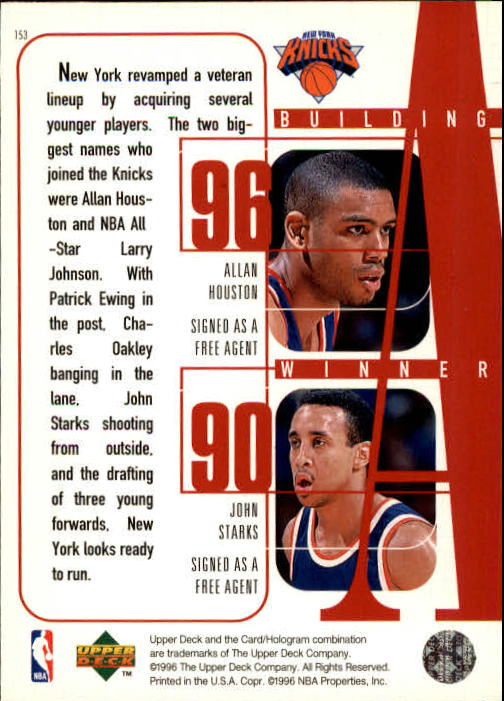 1996/1997 Upper Deck Basketball Part 1 Main Set Cards #1 to #180 - Picture 227 of 267