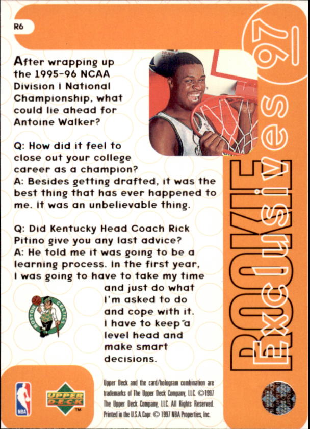 1996/1997 Upper Deck Basketball Part 3 Insert Cards - Picture 52 of 70
