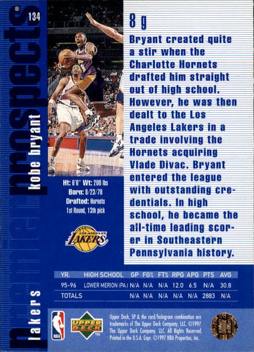 1996/1997 SP (Upper Deck) Basketball - Picture 215 of 245