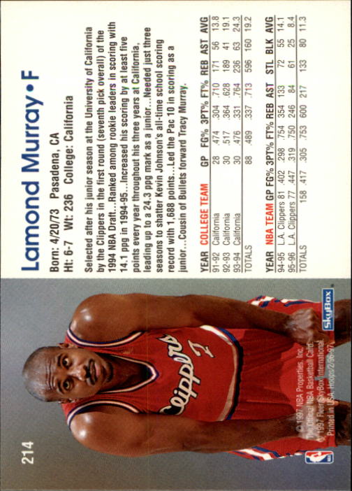 1996/1997 Hoops Basketball "Main Set" Base Cards #201 to #350 - Picture 19 of 257