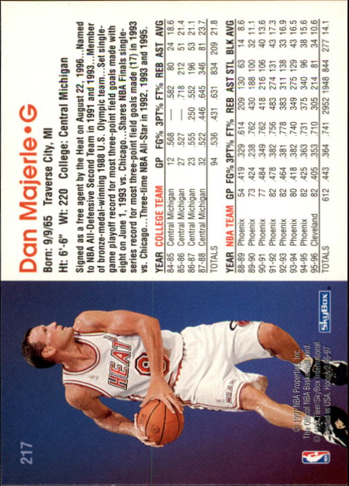 1996/1997 Hoops Basketball "Main Set" Base Cards #201 to #350 - Picture 25 of 257