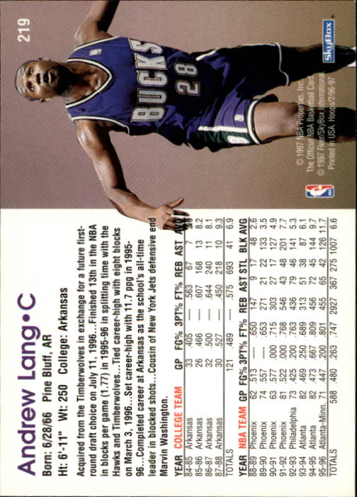 1996/1997 Hoops Basketball "Main Set" Base Cards #201 to #350 - Picture 29 of 257