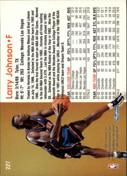 1996/1997 Hoops Basketball "Main Set" Base Cards #201 to #350 - Picture 43 of 257