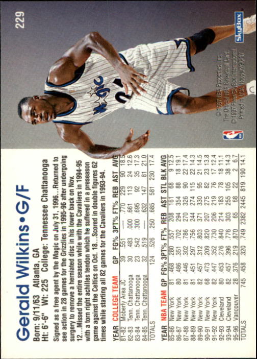 1996/1997 Hoops Basketball "Main Set" Base Cards #201 to #350 - Picture 47 of 257
