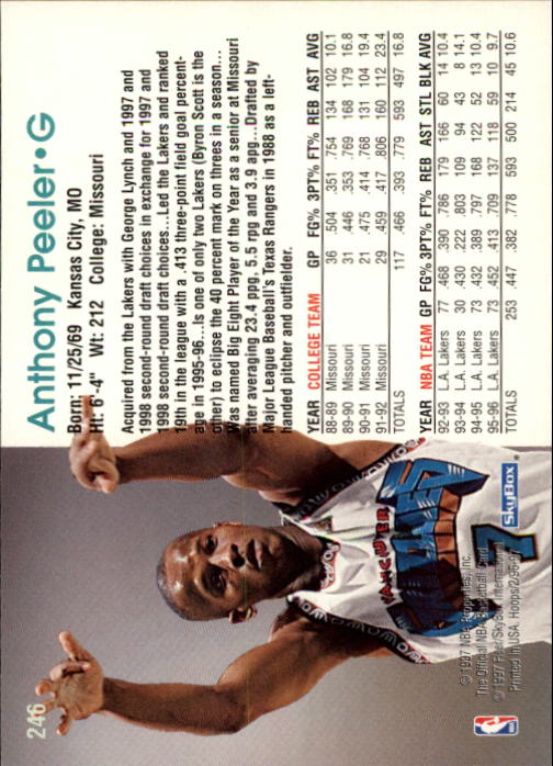 1996/1997 Hoops Basketball "Main Set" Base Cards #201 to #350 - Picture 73 of 257