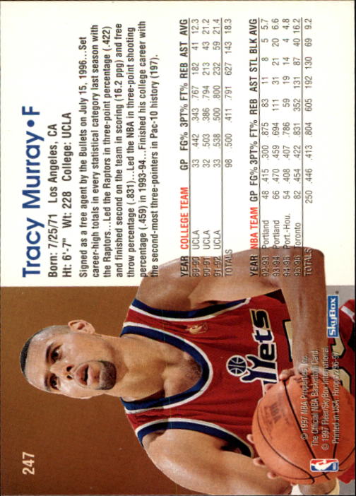 1996/1997 Hoops Basketball "Main Set" Base Cards #201 to #350 - Picture 75 of 257