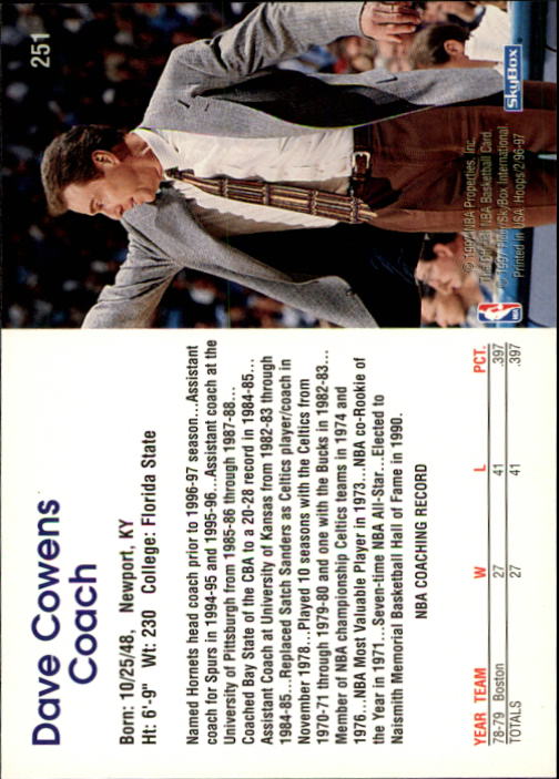 1996/1997 Hoops Basketball "Main Set" Base Cards #201 to #350 - Picture 81 of 257