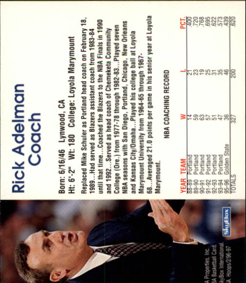 1996/1997 Hoops Basketball "Main Set" Base Cards #201 to #350 - Picture 91 of 257