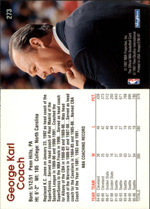 1996/1997 Hoops Basketball "Main Set" Base Cards #201 to #350 - Picture 119 of 257