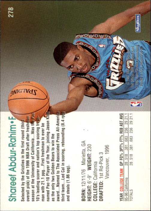 1996/1997 Hoops Basketball "Main Set" Base Cards #201 to #350 - Picture 127 of 257