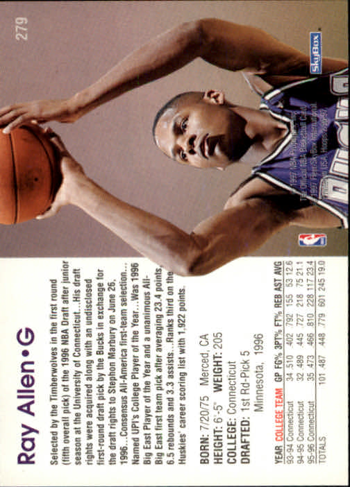 1996/1997 Hoops Basketball "Main Set" Base Cards #201 to #350 - Picture 129 of 257