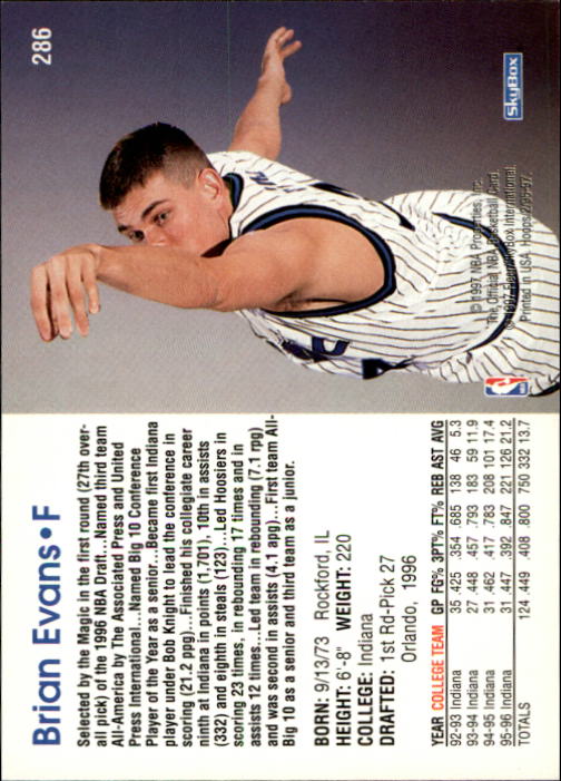 1996/1997 Hoops Basketball "Main Set" Base Cards #201 to #350 - Picture 143 of 257