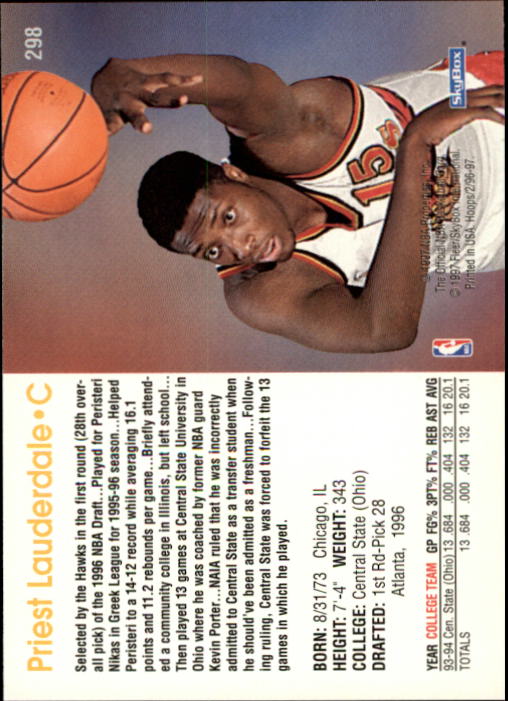 1996/1997 Hoops Basketball "Main Set" Base Cards #201 to #350 - Picture 167 of 257