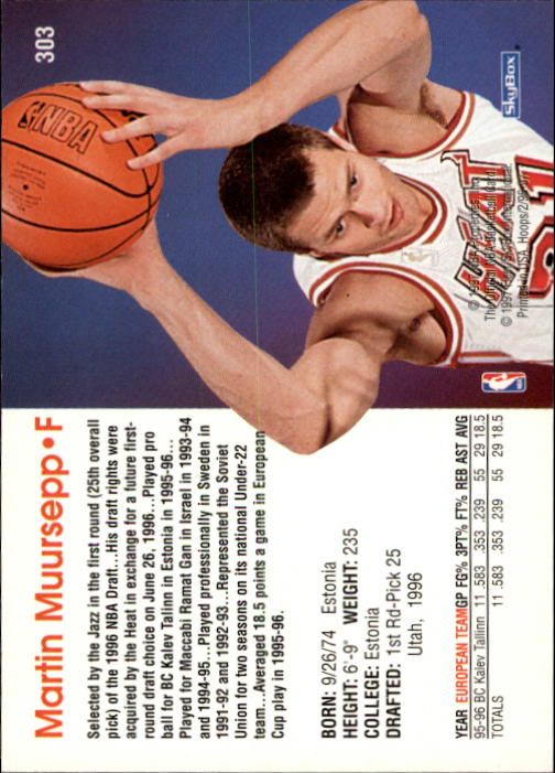1996/1997 Hoops Basketball "Main Set" Base Cards #201 to #350 - Picture 176 of 257