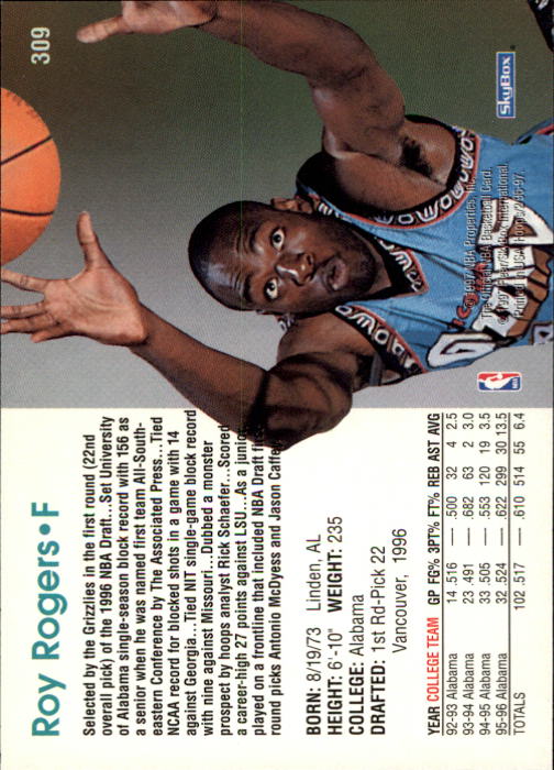 1996/1997 Hoops Basketball "Main Set" Base Cards #201 to #350 - Picture 186 of 257