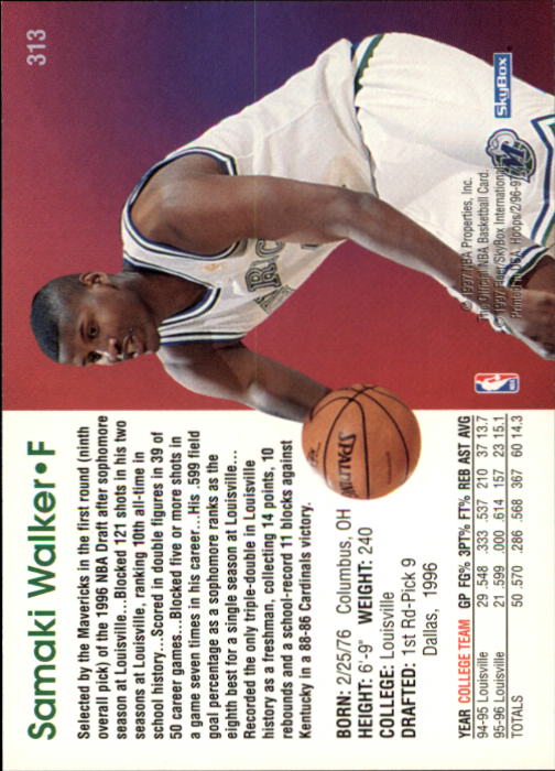 1996/1997 Hoops Basketball "Main Set" Base Cards #201 to #350 - Picture 194 of 257