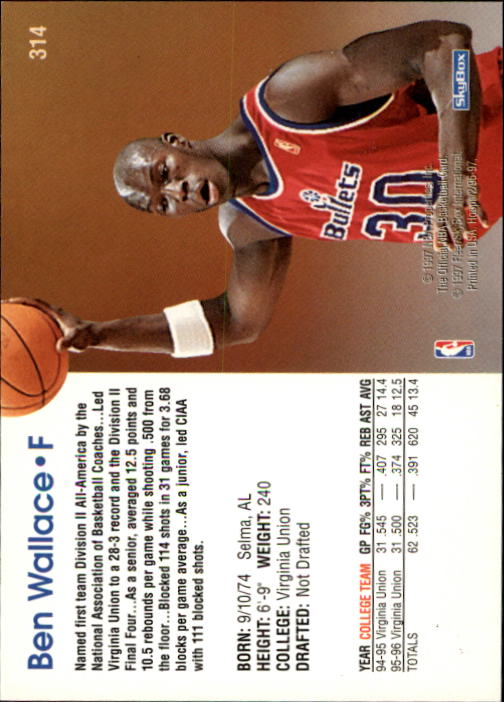 1996/1997 Hoops Basketball "Main Set" Base Cards #201 to #350 - Picture 196 of 257