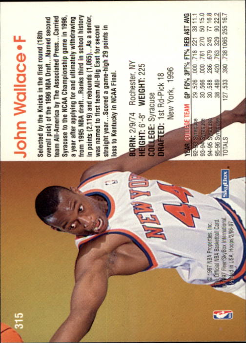 1996/1997 Hoops Basketball "Main Set" Base Cards #201 to #350 - Picture 198 of 257