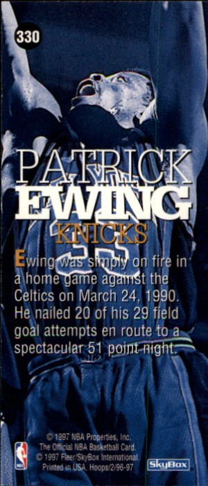 1996/1997 Hoops Basketball "Main Set" Base Cards #201 to #350 - Picture 218 of 257