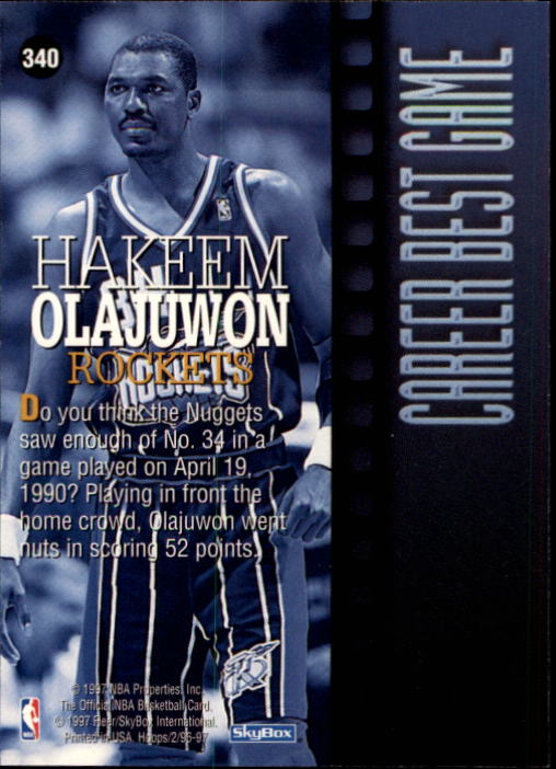 1996/1997 Hoops Basketball "Main Set" Base Cards #201 to #350 - Picture 238 of 257