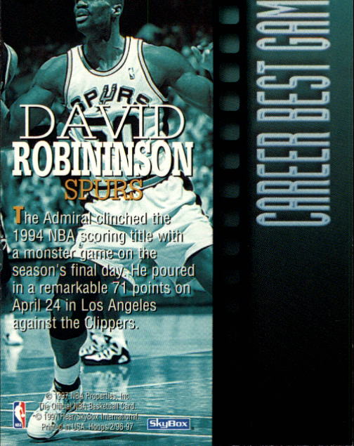 1996/1997 Hoops Basketball "Main Set" Base Cards #201 to #350 - Picture 244 of 257