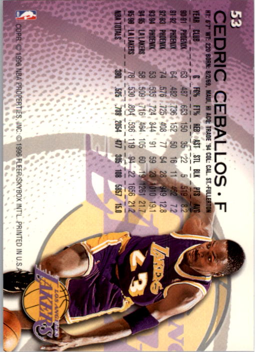 1996/1997 Fleer Basketball Part 1 Main Set Cards - Picture 95 of 473