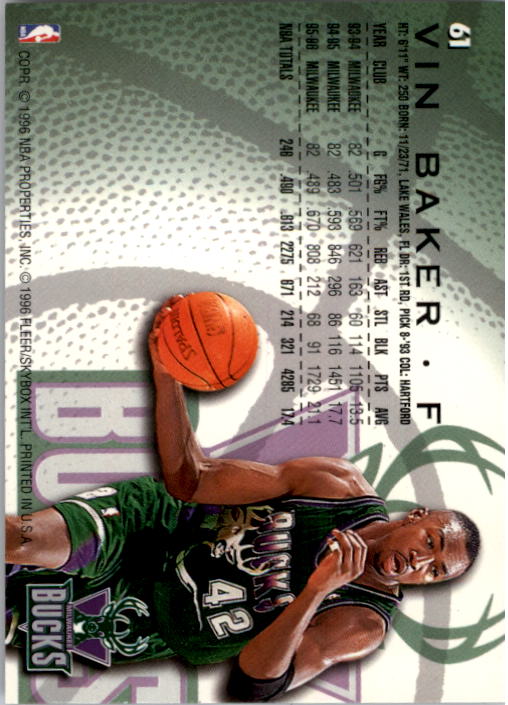 1996/1997 Fleer Basketball Part 1 Main Set Cards - Picture 109 of 473