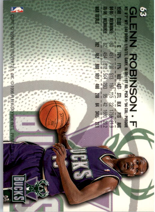 1996/1997 Fleer Basketball Part 1 Main Set Cards - Picture 113 of 473