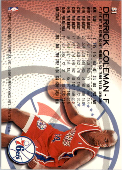 1996/1997 Fleer Basketball Part 1 Main Set Cards - Picture 143 of 473