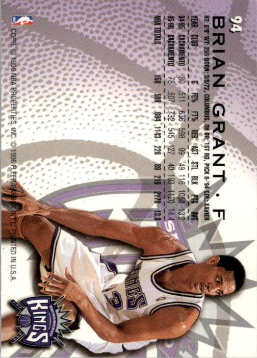1996/1997 Fleer Basketball Part 1 Main Set Cards - Picture 167 of 473