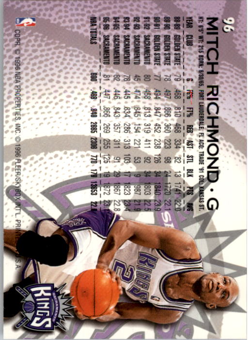 1996/1997 Fleer Basketball Part 1 Main Set Cards - Picture 171 of 473