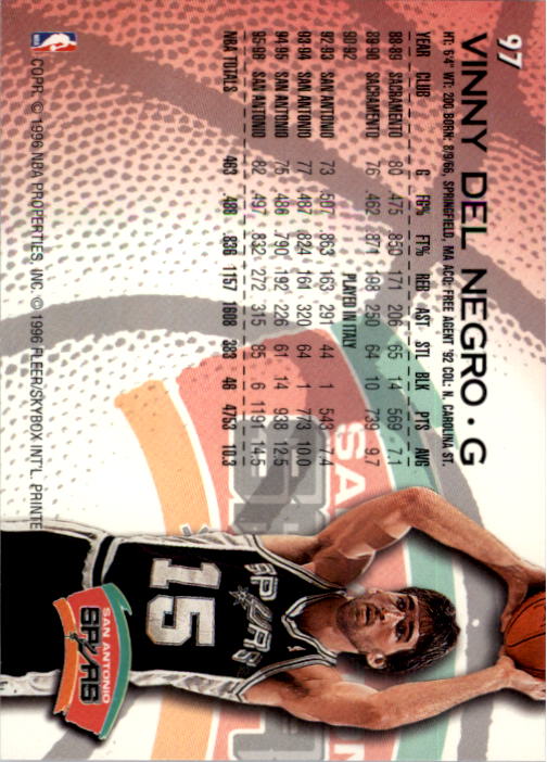 1996/1997 Fleer Basketball Part 1 Main Set Cards - Picture 173 of 473