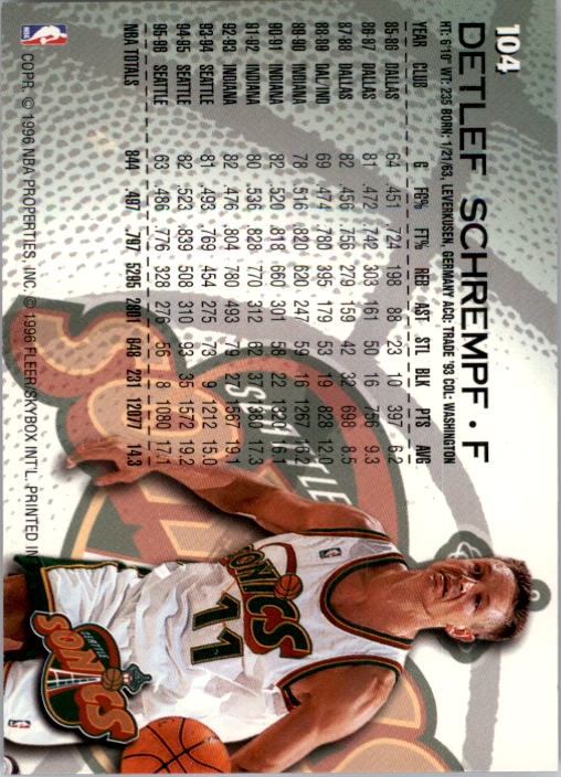 1996/1997 Fleer Basketball Part 1 Main Set Cards - Picture 183 of 473